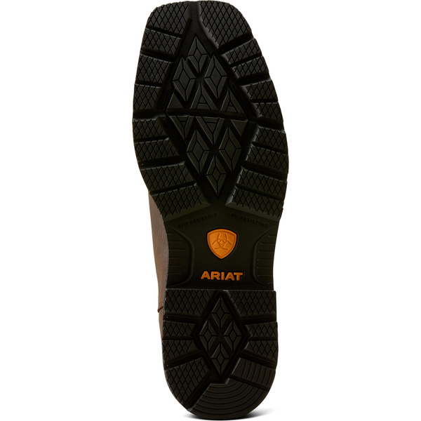 2026 Ariat Hombre Groundrancher Chelsea Ancho Cuadrado Dedo De Acero Dedo De Trabajo Bota 10080331 - Dark Brown